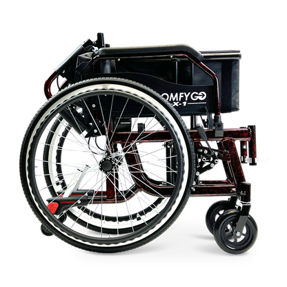 X-1 Manual Lightweight Wheelchair (17.5″ Wide Seat) - Black, Standard